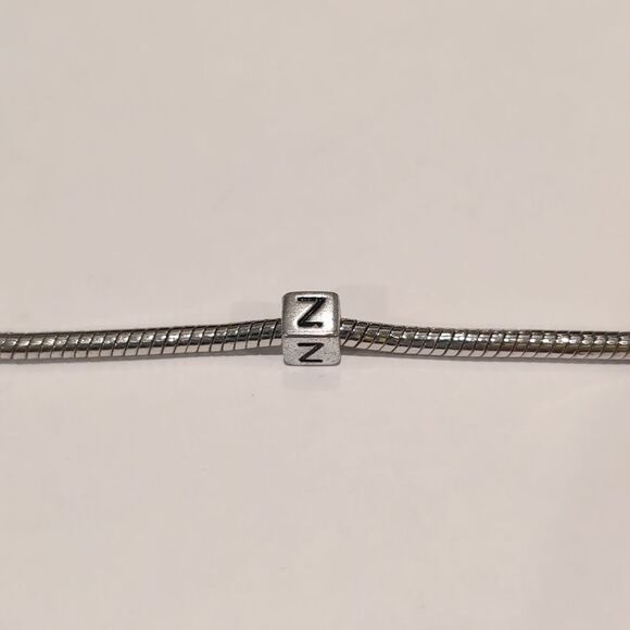 Silver Z Spacer Charm for Pandora Style Bracelet - Picture 3 of 5